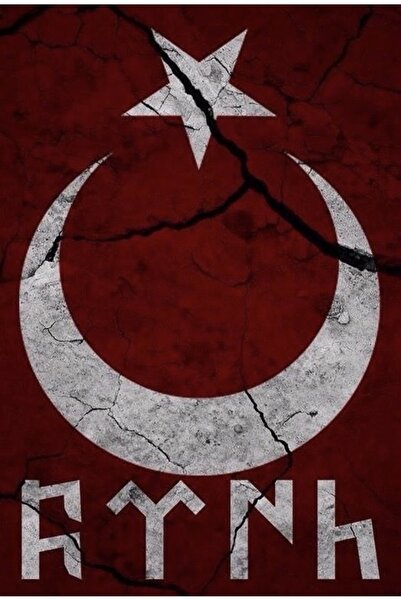 Hayal Poster Türk bayrakli Türk yazisi retro ahsap poster 20x30