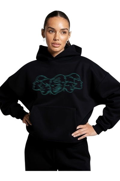 ArtYus Unisex Face Color Special cu imprimeu Bumbac supradimensionat cu glugă...