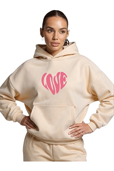 ArtYus Unisex Love Heart Culoare neagră Special cu imprimeu Bumbac supradimen...