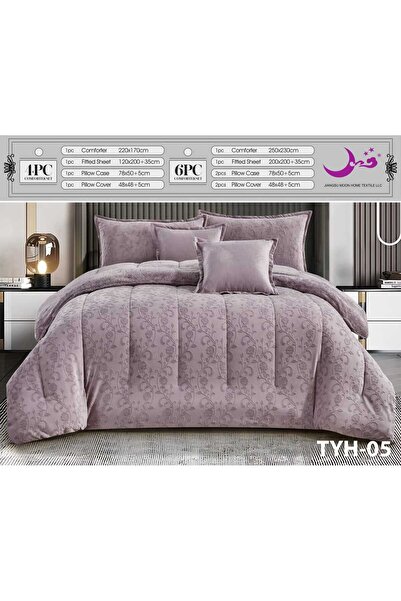 Moon Winter double quilt with embossed fur, 6 pieces