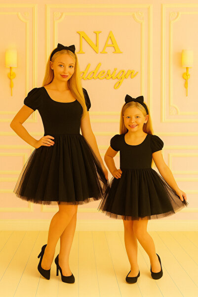 NA ADDESIGN Anne Kız Tüllü Kabarık Elbise (SEPETE AYRI EKLENMELİDİR, FİYATLAR...