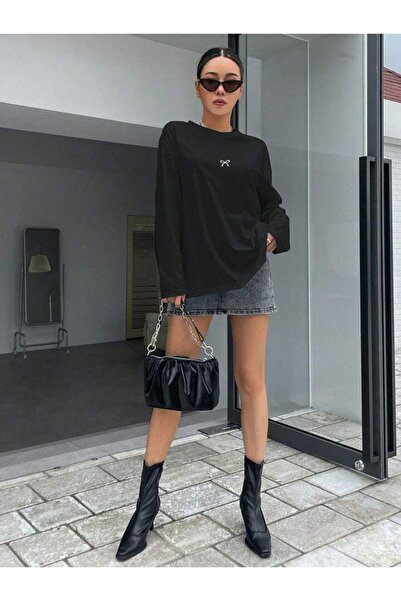 Machetta Women's Ribbon Printed Long Sleeve T-Shirt