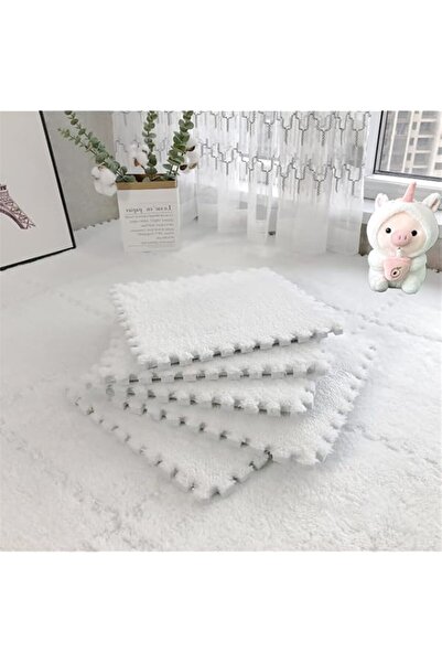 Generic MOTIM 12 pcs Thickened Plush Foam Floor Mat, Soft Anti-Slip Puzzle Area Square Rug Playmat for Chil