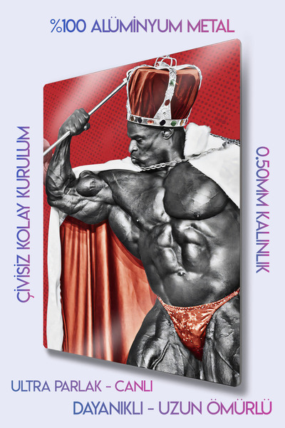 DekorHane Metal Baskı - Ronnie Coleman, Fitness Motivasyon, Gym Dekor, Vücut Geliştirme, Light Weight Baby