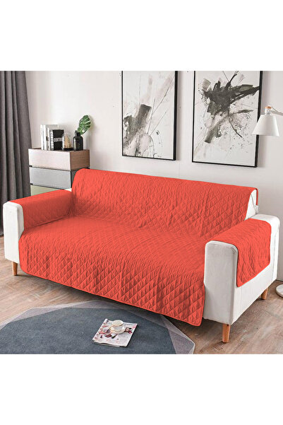 MADOR Quilted cover for 3-seater sofa, double-sided - coral