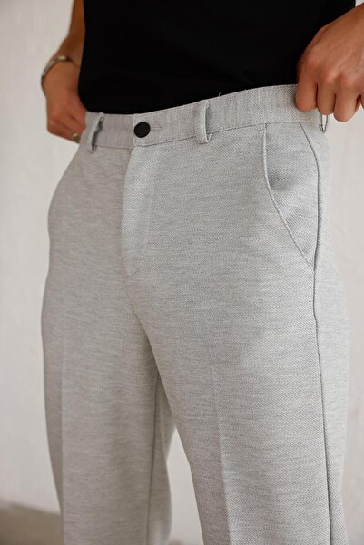 BRACCAS Men's Relaxed Fit Gray Pants