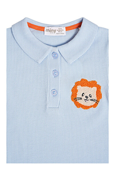 LC Waikiki Waffle Kumaş Aslan Figürlü Erkek Bebek Tulum