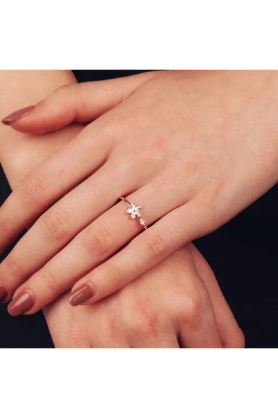 Silver berry S925 Daisy Rose Gold Ring Size 55 Ajustable