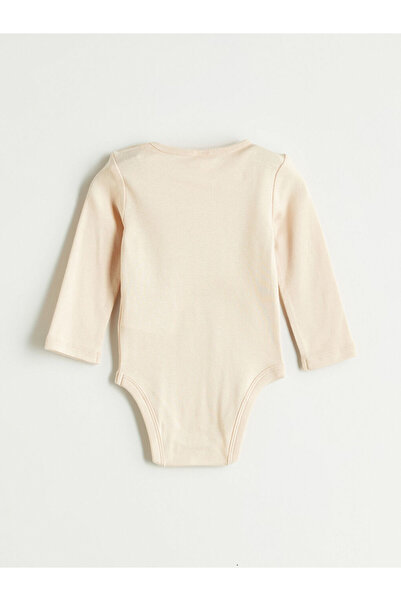 LC Waikiki Printed Girls' Long Sleeve Baby Boy Snap-On Bodysuit