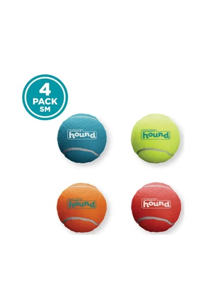 Outward Hound كرة تنس صوتية للكلاب من سكويركر بولز، مجموعة من 4 قطع صغيرة - ك...