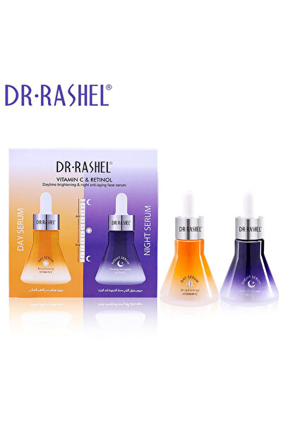 DR.RASHEL سيروم الوجه النهاري والمُضيئ المُضاد للشيخوخة بالڤي سي والريتينول أ