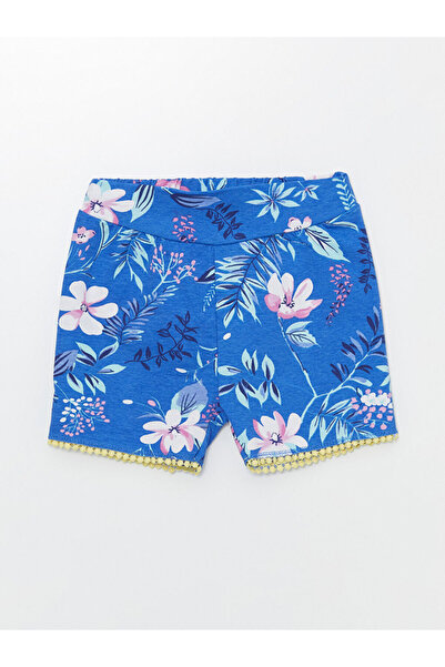 LC Waikiki Floral Girl's Shorts with Elastic Waist