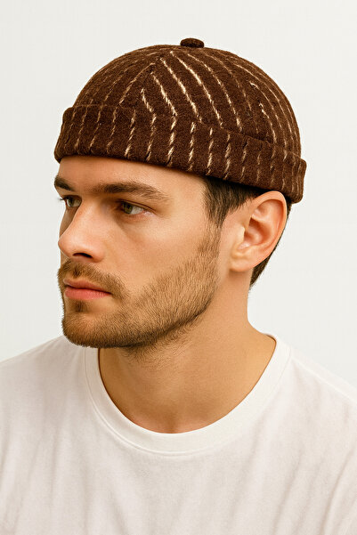 ZERAMİNE Вовняна унісекс-шапка рибалки – модель Vintage Docker – з підкладкою – на липучці