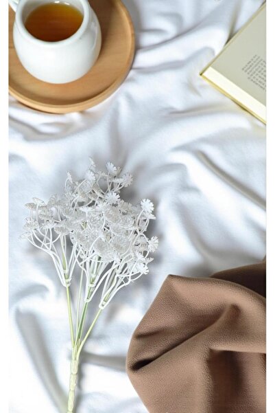 SanatFlowers Dekoratif Yapay Beyaz Cipso Çiçeği | 5 Dallı – 28 cm