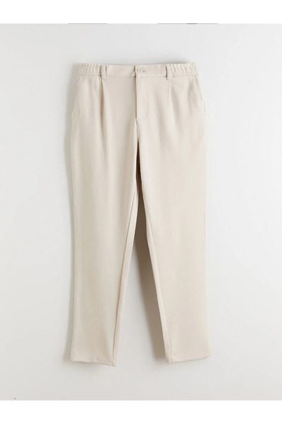 LC Waikiki LCW Vision Bej Standart Kalıp Armürlü Erkek Pantolon