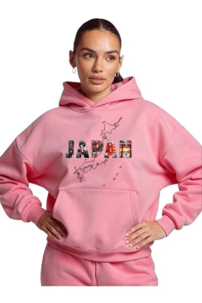ArtYus Φούτερ Unisex Japan Colorful Special με τύπωμα Cotton oversized με κου...