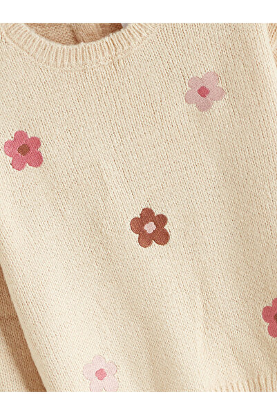 LC Waikiki Timeless Store: Timeless Recommendations |   Crew Neck Floral Girl's Knit Sweater