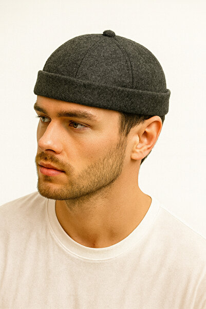 ZERAMİNE Wool Textured Unisex Fisherman Hat – Vintage Docker Model - Lined - Velcro Fastener