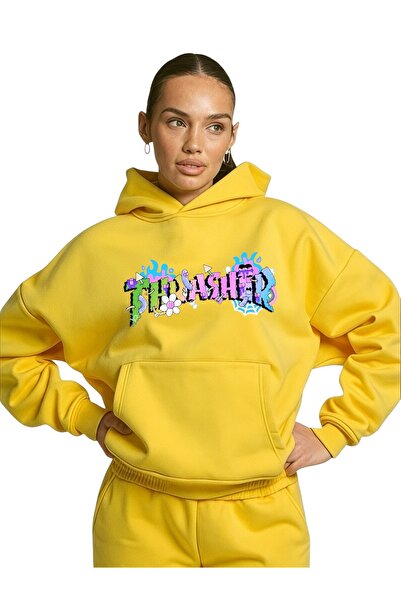 ArtYus Unisex Trasher Colorat Special cu imprimeu Bumbac supradimensionat cu ...