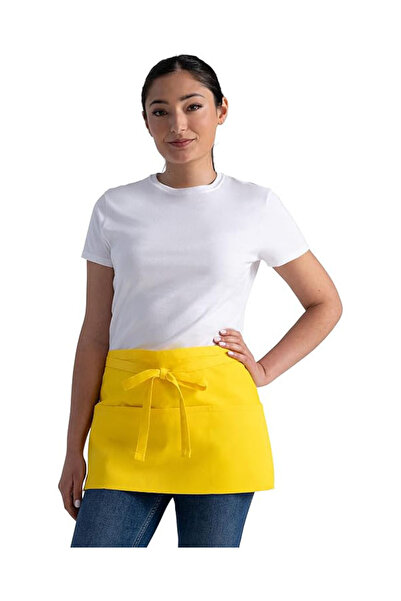 Lessa Home مريلة مطبخ من الكتان بتصميم نصف البط باللون الأصفر لباريستا المقاه...