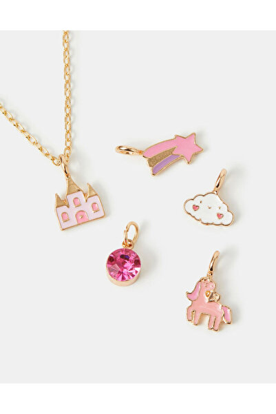 Accessorize MULTI CHARM NECKLACE Pink