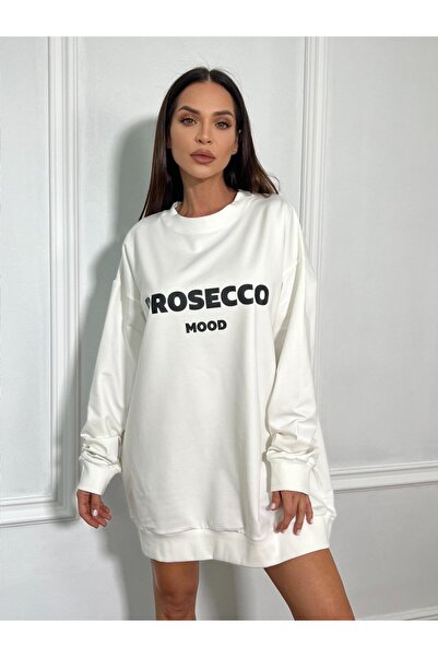 CC STORE Hanorac casual PROSECCO MOOD, cu imprimeu pe piept