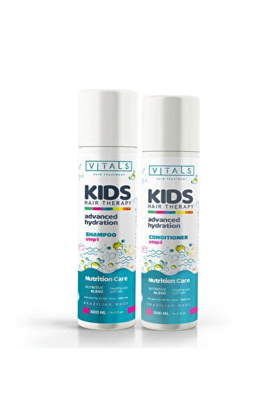 vitals hair treatment مجموعة شامبو وبلسم للعناية بالأطفال، 500 مل
