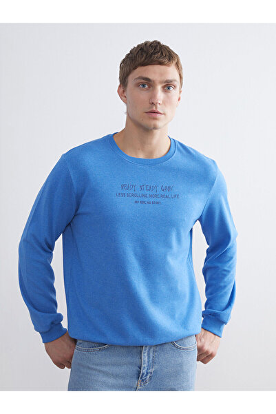 LC Waikiki Мъжка суитшърт с велосипедна яка и печат