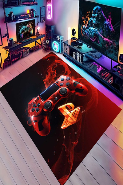 Reyhani GAMİNG PSP Desenli Kaymaz Taban Makinede Yıkanabilir Gaming Oyuncu Ga...