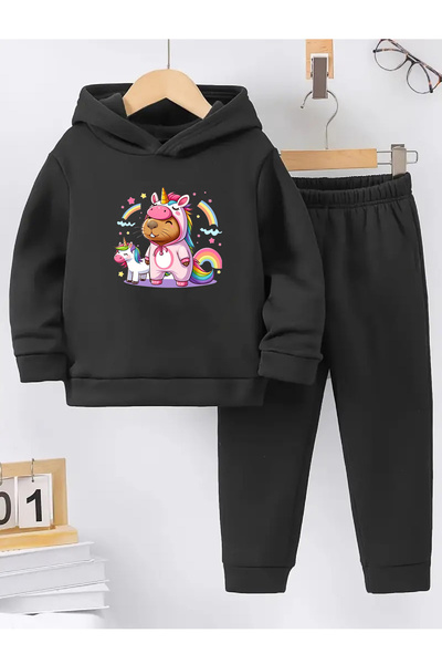 makiteks Winter Girl's Tracksuit Set 5 6 7 8 9 10 11 12 Years Old Lincorne Capybara Capybara