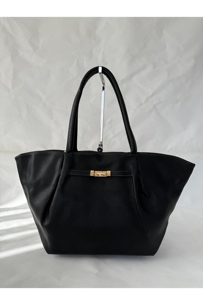 melecco Large Women's Shoulder Bag Stylish Large Volume Daily Work Bag Leather Look Buckle Bag