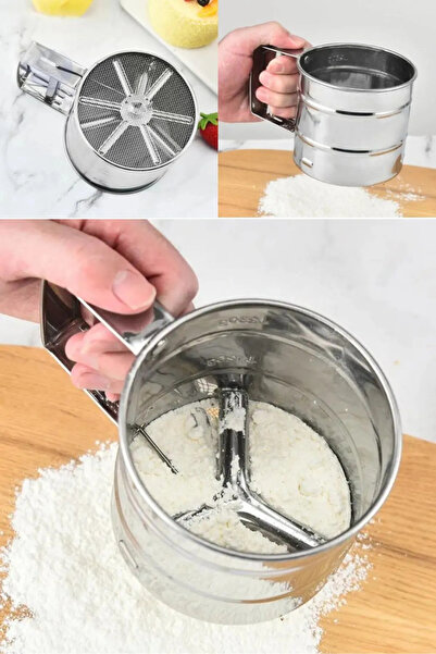 Raakmadezanmir 1 Piece Metal Stainless Steel Flour Sieve