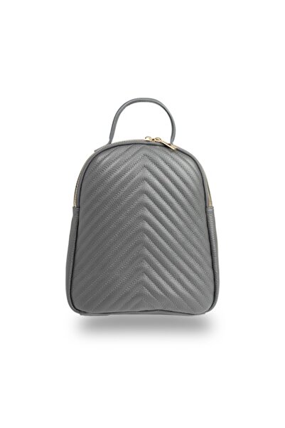Toro Nero Sophisticated Ruxi Backpack for Women - Gray Leather