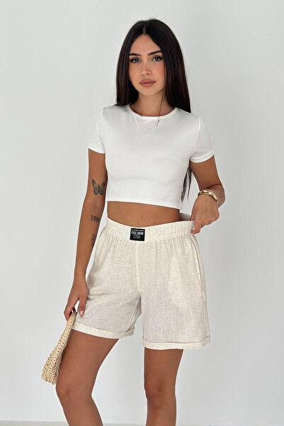 Noa Noa Women's Elastic Linen Shorts – Lightweight & Positive Style