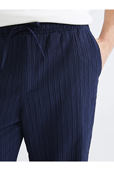 LC Waikiki Xside Navy Blue Comfortable Fit Textured Men's Trousers