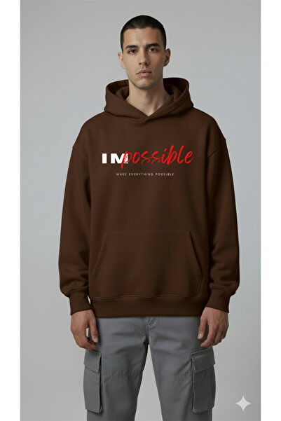 LORVEX Impossible Print Oversize Unisex Βαμβακερό Φούτερ