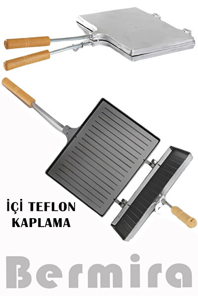 BERMİRA Home Collection Bermira İçi Teflonlu Ocak Üstü El Tost Makinesi - 24x...