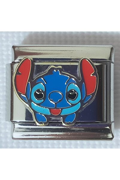 SATIYU BUTİK Stitch Figured Stainless Steel Italian Bracelet Charm Set – Colorful Disney Style Collection