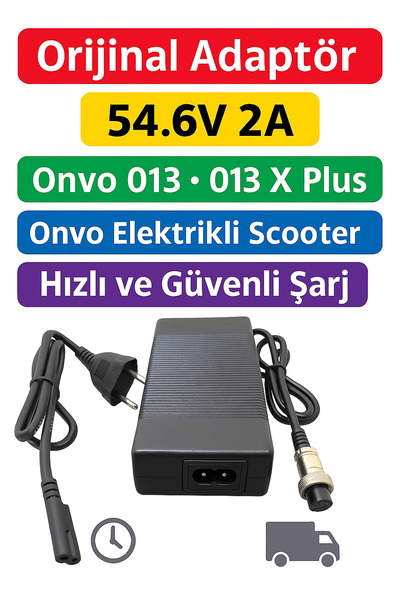 mi dünyası Onvo 013 / 013 X Plus Orijinal Scooter Şarj Aleti Adaptör 54.6V 2A