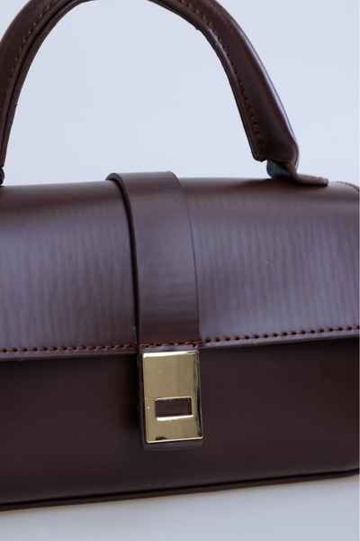 Shkup Faux Leather Women's Hand, Arm and Shoulder Bag with Snap Fasteners and Adjustable Strap