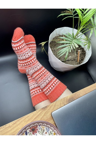 magıcgrange Wool Knitted Ethnic Patterned Unisex Socks |   Warm, Comfortable and Original Winter Style |