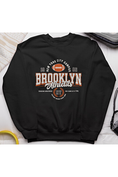 MAGORS سترة رياضية من بروكلين أثليتيكس مصنوعة من القطن المطبوع بأكمام طويلة و...