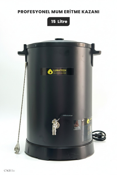 Cageartstudio Professional Candle Melting Pot 15 Liters - Digital Heat Control Pot for Soy Wax and Paraffin 15 Liters