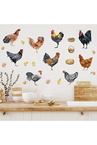 Al Raied ملصقات جدارية على شكل دجاج مزرعة ARS®، ديكور دجاجة كورنيش هولندي صغي...