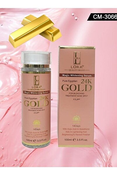 Lora سيروم التبييض السحري من الذهب المصري الخالص عيار 24 قيراطًا لعلاج حب الشباب