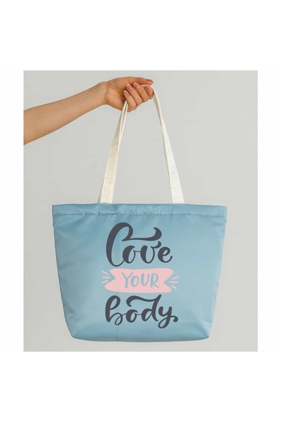 Ada Kostüm Tasarım Geantă din satin mat cu design Love Your Body