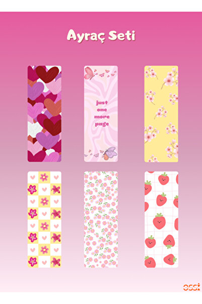 OssiGift Bookmark, Colorful, Cute Bookmark Set, Set of 6 Bookmarks, Size 5.25...
