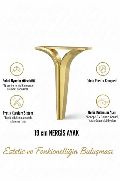 İMT AKSESUAR NERGİS 19 CM Scaun Dormitor Unitate TV Consolă și Masă de cafea Mobilier de birou Picior dulap