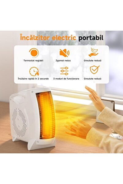 Rovitech Aeroterma electrica, JFYU, 2 Trepte de Putere Compact si Silentios cu Incalzire Rapida 2000W