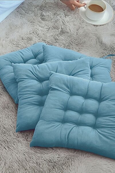 İstanbul kumaş 4-Piece Chair Cushion – Lace-Up, Non-Collapsible Sponge Filled, Washable – 40X40 cm